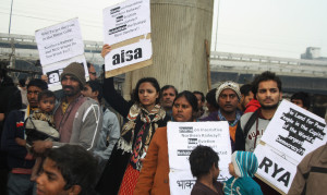 AISA activists Protesting against Demolition at Mansarovar Park