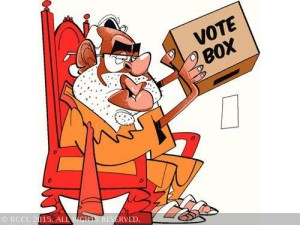 modi with vote box
