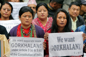 Protestors in Darjeeling